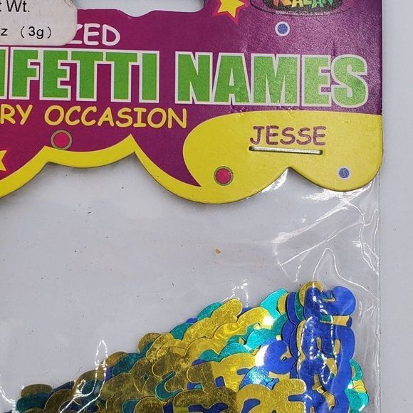 Jesse Personalized Name Confetti Blue & Gold 3 Packs Kalan Party Supplies - Picture 3 of 5